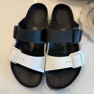 Birkenstock Arizona Black and White Sandals